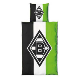 Borussia Mönchengladbach Bettwäsche - Schrägstreifen - 2-teilig s-w-g 135 x 200 cm BMG