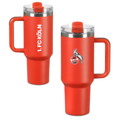 1. FC Köln Trinkbecher Rot  | 1,2l | Thermobecher | Edelstahl | To Go Becher