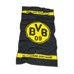 Borussia Dortmund Duschtuch - Emblem - schwarz Badetuch 70 x 140 cm, Handtuch BVB 09