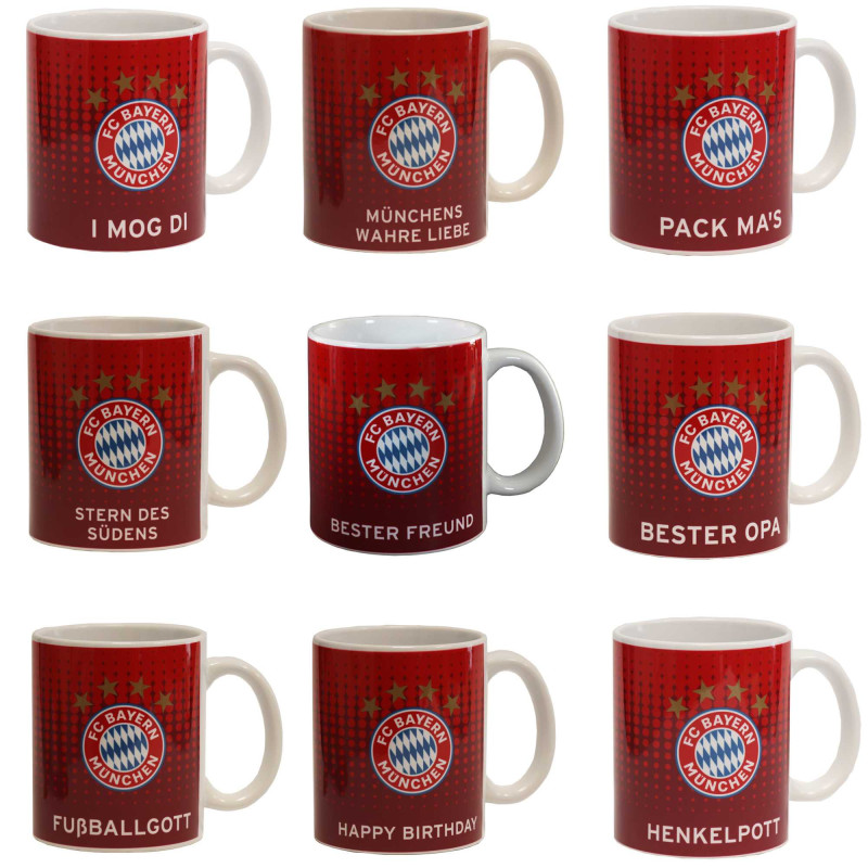 FC Bayern München Sprüchetasse rot Tasse | Kaffeetasse Logo FCB - diverse Ausführungen
