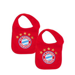FC Bayern München Baby Lätzchen 2er Set - 5 Sterne - rot Babylätzchen FCB