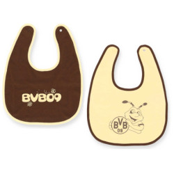 Borussia Dortmund Lätzchen 2er Set - Emma - GOTS | Babylätzchen | beige-braun | BVB 09