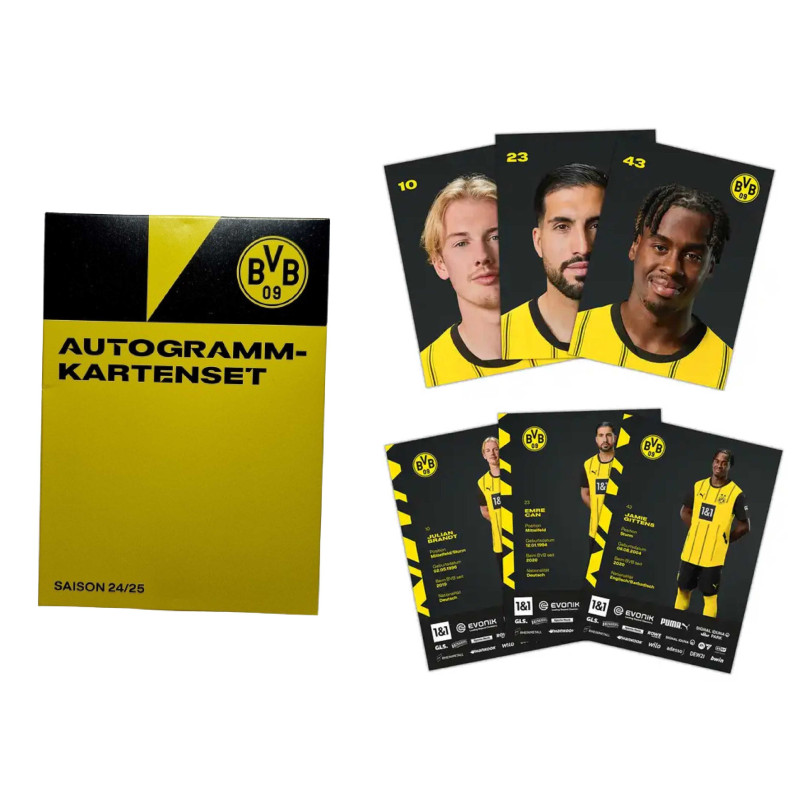 Borussia Dortmund Autogrammkarten Team 2024/25 unsigniert Sammelkarten Autographs card BVB 09