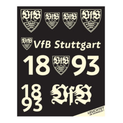 VfB Stuttgart Leuchtsticker 8tlg Aufkleberkarte nachtleuchtend Aufkleber Sticker