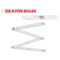 RB Leipzig Zollstock - Die Roten Bullen / Logo - weiß Gliedermaßstab RBL Schmiege