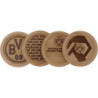 Borussia Dortmund Untersetzer Holz | 4er Set | Getränkeuntersetzer | BVB 09