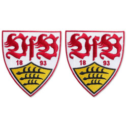 VfB Stuttgart Patch 2er Set - Wappen 4.5 x 5 cm - Aufnäher Aufbügler