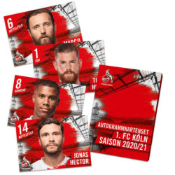 1. FC Köln Autogrammkarten Team 2020/21 Sammelkarten unsigniert Autographs card