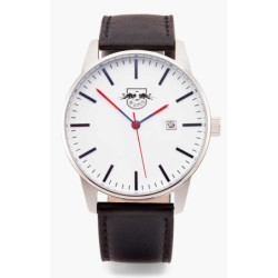 RB Leipzig Uhr - Classic - Edelstahl Armbanduhr mit Lederarmband RBL
