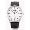 RB Leipzig Uhr - Classic - Edelstahl Armbanduhr mit Lederarmband RBL