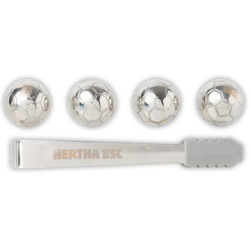 Hertha BSC Berlin Eiswürfelbälle 4er Set mit Zange | Eiswürfel-Set | Edelstahl Eiswürfel Kühlbälle | HBSCB