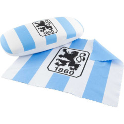 TSV 1860 München Brillenetui weiß/blau mit Putztuch Hartschale Etui