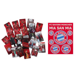 FC Bayern München Schokoladentäfelchen 15 Stück Schokolade - Plus Logo-Aufkleberkarte FCB