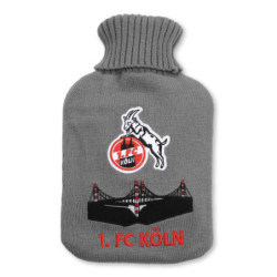 1. FC Köln Wärmflasche mit Stricküberzug GRAU