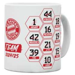 FC Bayern München Tasse -  Signatur 2024/25 - weiß Kaffeetasse Unterschriften FCB