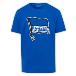 Hertha BSC Berlin Kinder T-Shirt – Fahne groß - blau Shirt unisex HBSCB - Größe 98 - 164