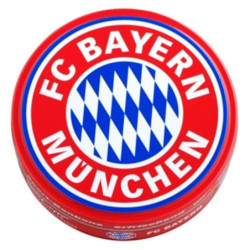 FC Bayern München Bonbons in dekorativer Metalldose, Kirsch- und Eisbonbongeschmack 200g Hartkaramelle FCB
