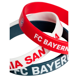FC Bayern München Silikon Armband 3er Set rot-blau-weiß Band wristband FCB