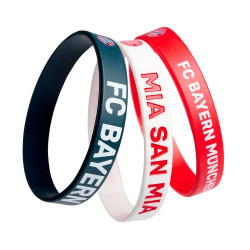 FC Bayern München Silikon Armband 3er Set rot-blau-weiß Band wristband FCB