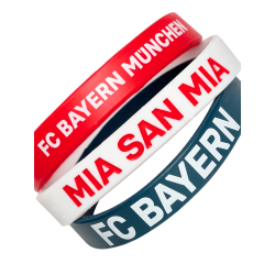 FC Bayern München Silikon Armband 3er Set rot-blau-weiß Band wristband FCB