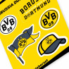 Borussia Dortmund Aufkleberkarte - Retro - 6er Set Aufkleber Sticker BVB 09