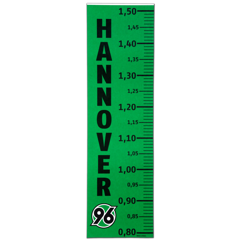 Hannover 96 Aufkleber - Messlatte -  Wandtattoo Maßband Wandsticker H96
