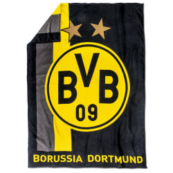 Borussia Dortmund Fleecedecke mit Streifenmuster Decke Kuscheldecke