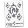 SV Werder Bremen  Aufkleberkarte - Raute - silber Aufkleber Sticker 6-teilig