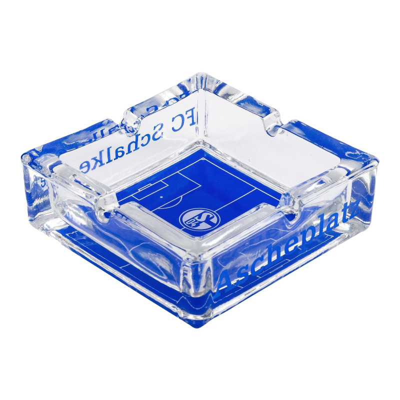 FC Schalke 04 Aschenbecher - Ascheplatz - eckig Glas Ascher S04