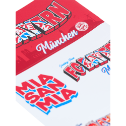 FC Bayern München Aufkleberkarte - Bunte Schriftzüge & Logo - 5er Set Aufkleber Sticker FCB