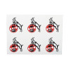 1. FC Köln Aufkleber - 6er Set Hennes - Autoaufkleber Sticker