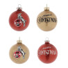 1. FC Köln Christbaumkugel - Rot + Gold Glitzer - 4er Set Weihnachtskugel Ø 7 cm