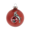 1. FC Köln Christbaumkugel - Rot + Gold Glitzer - 4er Set Weihnachtskugel Ø 7 cm