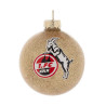 1. FC Köln Christbaumkugel - Rot + Gold Glitzer - 4er Set Weihnachtskugel Ø 7 cm