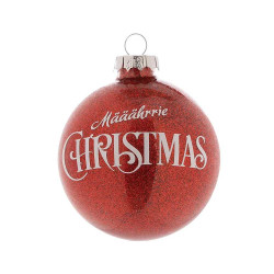 1. FC Köln Christbaumkugel - Rot + Gold Glitzer - 4er Set Weihnachtskugel Ø 7 cm