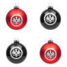 Eintracht Frankfurt Christbaumkugeln - Logo - 4er Set Rot und Schwarz Weihnachtskugeln SGE
