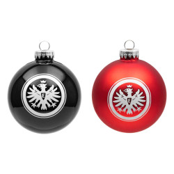 Eintracht Frankfurt Christbaumkugeln - Logo - 4er Set Rot und Schwarz Weihnachtskugeln SGE