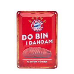 FC Bayern München Metallschild 2er-Set - Logo & dahoam - Blechschild FCB Schild