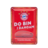 FC Bayern München Metallschild 2er-Set - Logo & dahoam - Blechschild FCB Schild