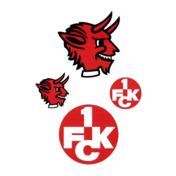 1.FC Kaiserslautern Aufklebebogen 4-teilig - Logo & Teufel - Aufkleber Sticker FCK