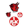 1.FC Kaiserslautern Aufklebebogen 4-teilig - Logo & Teufel - Aufkleber Sticker FCK
