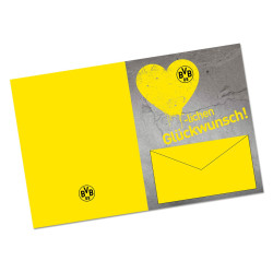 Borussia Dortmund Geldscheinkarte - Herzlichen Glückwunsch! - Glückwunschkarte Geburtstagskarte Karte BVB 09