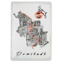 1. FC Köln Blechschild - Em Parkveedel - 20 x 30 cm | Schild | Stadtplan | Metallschild