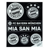 FC Bayern München Aufkleberbogen nachtleuchtend 7er Set, Aufkleber, Sticker FCB