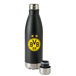 Borussia Dortmund Isolierflasche schwarz 0,5 l Thermoflasche, Flasche BVB 09