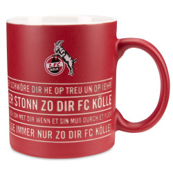 1. FC Köln Tasse - Hymne - rot Kaffeetasse Kaffebecher Pott Mug