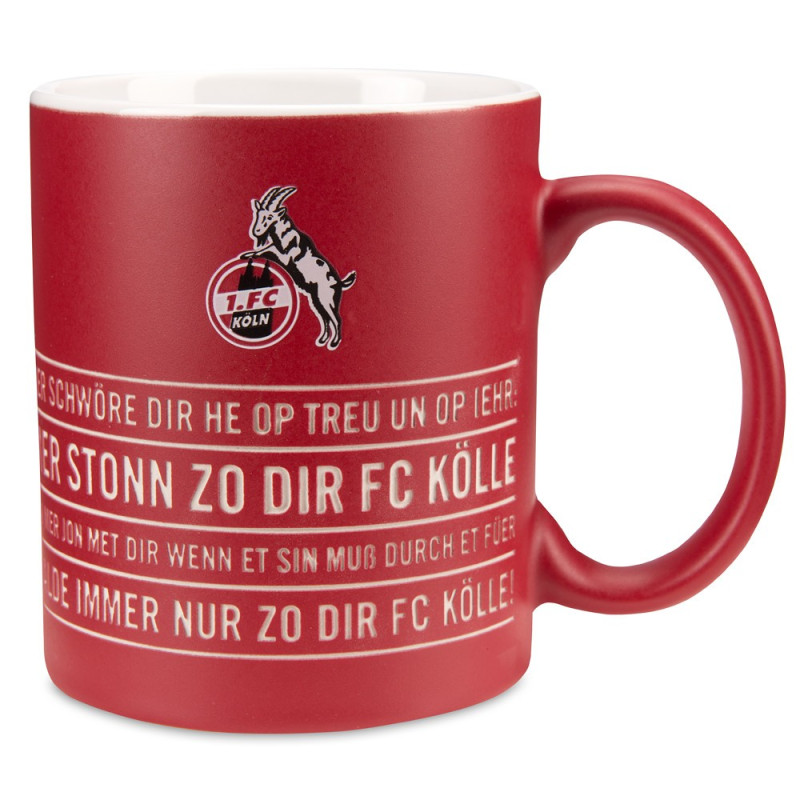 1. FC Köln Tasse - Hymne - rot Kaffeetasse Kaffebecher Pott Mug