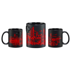 RB Leipzig Tasse - Skyline Platine - schwarz-rot | Kaffeetasse | Becher | RBL