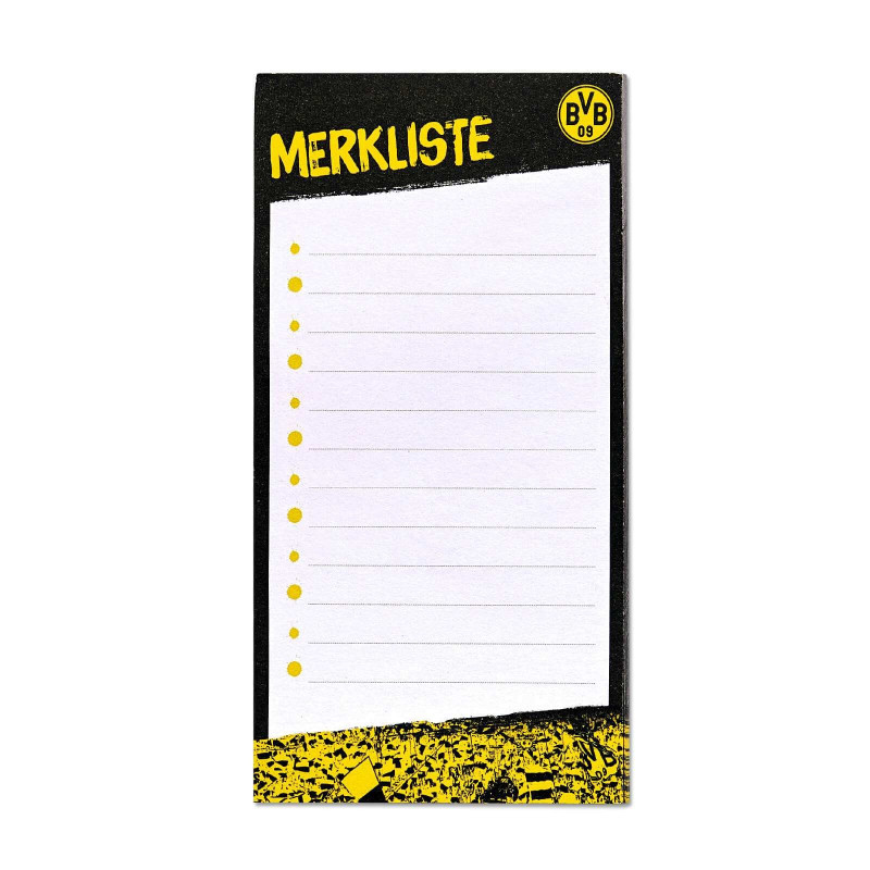 Borussia Dortmund Einkaufsliste magnetisch | Zettelblock | Kühlschrankblock BVB 09