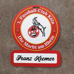 1. FC Köln Namensschild - Logo - Türschild, Schild - plus Lesezeichen I love Köln